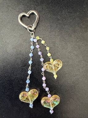Handcrafted  Hearts Purse Charm